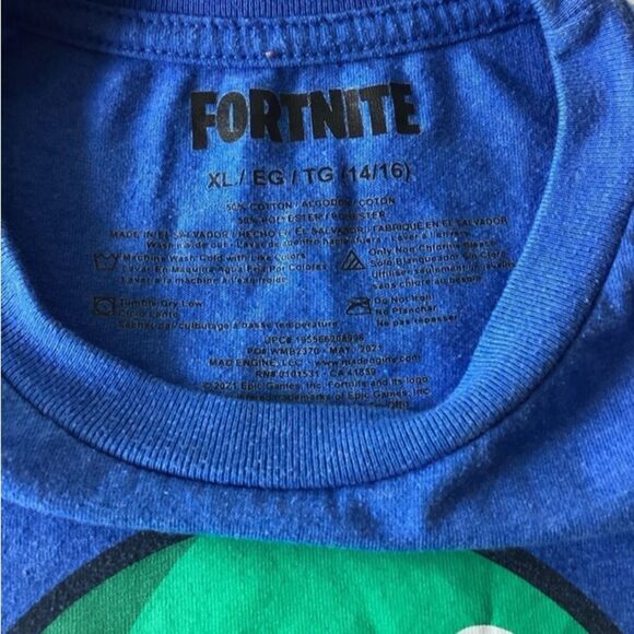 Fortnite T-Shirt Kids Size Large Color Blue Ballon Bus Graphic - Picture 4 of 7